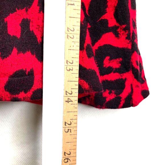 INC Women'ss Red Leopard Ocelot Print Cowl Neck Top Short Sleeve Punk Size P - Picture 7 of 9